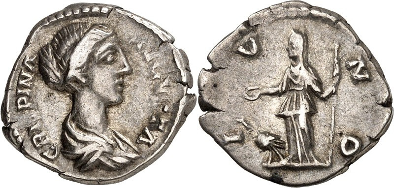 RÖMISCHES KAISERREICH. 
Crispina, Gemahlin des Commodus 177-182. Denar (180/182...