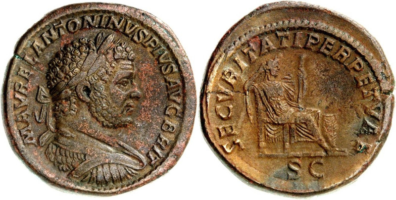 RÖMISCHES KAISERREICH. 
CARACALLA, Augustus 198-217. AE-Sesterz (213) 24,26g. B...
