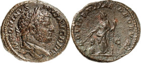 RÖMISCHES KAISERREICH. 
CARACALLA, Augustus 198-217. AE-As (213) 9,59g. Kopf m. Lkr. n.r. ANTONINVS&nbsp;- PIVS AVG BRIT&nbsp;/ PROVIDENTIAE&nbsp;- D...