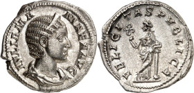 RÖMISCHES KAISERREICH. 
Iulia Mamaea, Mutter des Sev. Alexander 222-235. Denar (228) 2,92g. Pallabüste m. Diadem n.r. IVLIA MA-MAEA AVG / FELICIT-A-S...