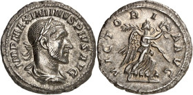 RÖMISCHES KAISERREICH. 
MAXIMINUS I. Thrax 235-238. Denar (235/236) 3,56g. Büste mit Panzer, Paludamentum und Lorbeerkranz n.r. IMP MAXIMINVS PIVS AV...