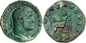 RÖMISCHES KAISERREICH. 
MAXIMINUS I. Thrax 235-238. AE-Sesterz (236/237) 18,05g. Paludamentbüste m. Lorbeerkranz n.r. MAXIMINVS PIVS AVG GERM / SALVS...