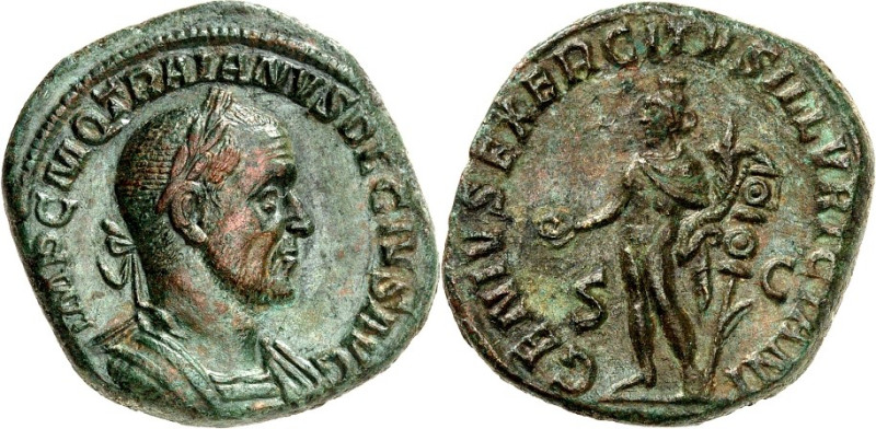 RÖMISCHES KAISERREICH. 
TRAIANUS DECIUS 249-251. AE-Sesterz 17,61g. Belorbeerte...