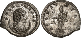 RÖMISCHES KAISERREICH. 
Salonina, Gemahlin des Gallienus 253-268. Bi-Antoninian (268) 4,71g, Antiochia. Drapierte Büste mit Diadem auf Mondsichel n.r...