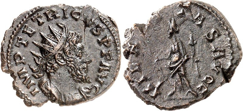 RÖMISCHES KAISERREICH. 
TETRICUS I. 271-274. AE-Antoninian (273/274) 3,78g, Tri...
