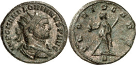 RÖMISCHES KAISERREICH. 
FLORIANUS 276. Bi-Antoninian 3,54g, Ticinum. Panzerbüste mit Strahlenkrone n.r. IMP C M AN FLORIANVS P AVG / PROVIDE AVG Prov...
