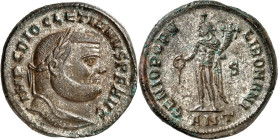 RÖMISCHES KAISERREICH. 
DIOCLETIANUS Iovius 284-305. AE-Follis 25/27mm (299-300) 10,9g, Antiochia. Kopf m. Lkr. n.r. IMP C DIOCLETIANVS P F AVG&nbsp;...