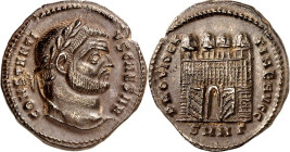 RÖMISCHES KAISERREICH. 
Constantius I. Chlorus Caesar 293-305. Argenteus (295/296) 3,15g, Nicomedia, 3. Off. Kopf m. Lorbeerkranz n.r. CONSTANTI-VS C...