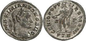 RÖMISCHES KAISERREICH. 
Maximianus II. Galerius Caesar 293-305. Bi-Follis 26/28mm (303/305) 8,08g, Trier, 1.&nbsp;Off. Paludamentbüste m. Lkr. n.r. M...