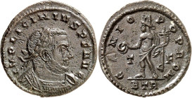 RÖMISCHES KAISERREICH. 
LICINIUS I. 308-324. AE-Follis 20mm (316) 2,52g, Trier, 2.&nbsp;Offizin. Büste mit Panzer und Lorbeerkranz n.r. IMP LICINIVS ...