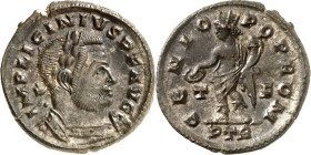 RÖMISCHES KAISERREICH. 
LICINIUS I. 308-324. AE-Follis 23mm (310/313) 4,87g, Trier. Belorb. Panzerbüste n. r. IMP LICINIVS P F AVG / GENIO POP ROM Ge...