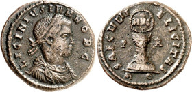 RÖMISCHES KAISERREICH. 
Licinius II. Caesar 317-324. AE-Follis 19/18mm (318/319) 3,38g, Rom, 4. Off. Paludamentbüste m. Lkr. n.r. LICINIVS IVN NOB C ...