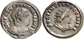 RÖMISCHES KAISERREICH. 
CONSTANTINUS I. der Große, Augustus 306(310)-337. AE-Follis 24mm (310/313) 4,34g, Trier. Büste mit Panzer und Lorbeerkranz n....