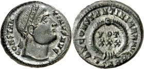 RÖMISCHES KAISERREICH. 
CONSTANTINUS I. der Große, Augustus 306(310)-337. AE-Follis 18/19mm (327/329) 3,33g, Heraclea, 2.&nbsp;Offizin. Kopf, in den ...