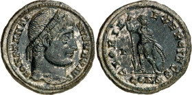RÖMISCHES KAISERREICH. 
CONSTANTINUS I. der Große, Augustus 306(310)-337. AE-Follis 20mm (327) 3,15g, Konstantinopel, 4. Off. Kopf m. Rosettendiadem ...