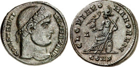 RÖMISCHES KAISERREICH. 
CONSTANTINUS I. der Große, Augustus 306(310)-337. AE-Follis 18/19mm (327) 3,14g, Konstantinopel, 1. Off. Kopf m. Lkr. n.r. CO...