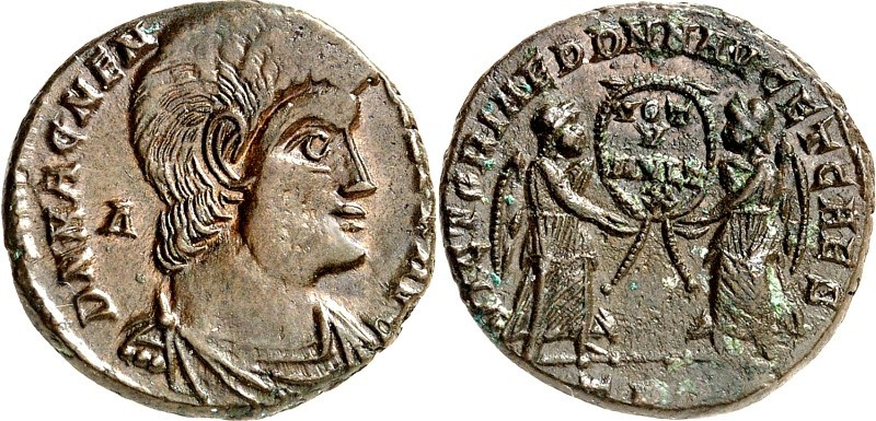 RÖMISCHES KAISERREICH. 
MAGNENTIUS 350-353. AE-Maiorina 20mm (352) 5,36g, Trier...