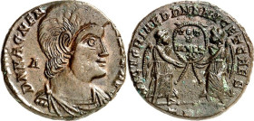 RÖMISCHES KAISERREICH. 
MAGNENTIUS 350-353. AE-Maiorina 20mm (352) 5,36g, Trier. Paludamentbüste n.r.; l. A. D N MAGNEN-[TIVS P F AVG ]/ VICTORIAE DD...