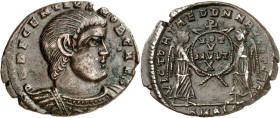 RÖMISCHES KAISERREICH. 
Decentius Caesar, Bruder(?) des Magnentius 351-353. AE-Maiorina 22/23mm (352) 4,29g, Amiens. Büste mit Panzer n.r. D N DECENT...