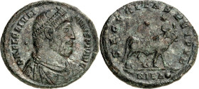 RÖMISCHES KAISERREICH. 
IULIANUS II. Augustus 360/361-363. AE-Doppelmaiorina 28/30mm (362/363) 7,68g, Nicomedia, 1. Offizin. Büste mit Panzer, Paluda...