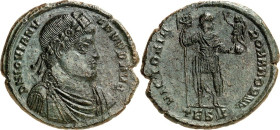 RÖMISCHES KAISERREICH. 
IOVIANUS 363-364. AE-Doppelmaiorina 27/28mm 7,94g, Thessalonica, 1. Off. Paludamentbüste m. Lorbeer-Rosettendiadem n.r. D N I...