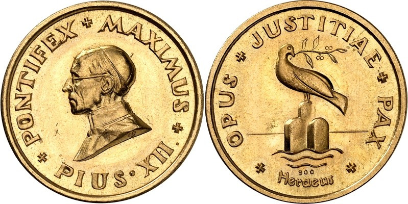 ITALIEN. 
KIRCHENSTAAT. 
Pius XII. 1939-1958. Medaille o.J. (v.Heraeus) Büste ...