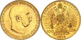ÖSTERREICH. 
Franz Joseph I. 1848-1916. 100 Kronen 1915 NP. Fr.&nbsp; 424R, Schlumb.&nbsp; 658, J.&nbsp; 388. . 

GOLD St