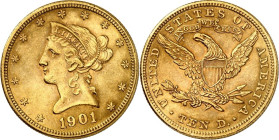 USA. 
10 Dollar 1901 Coronet Head. F. 158. . 

GOLD l. Kratzer, ss-vz
