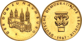 STÄDTE. 
NAUMBURG. 
DDR Medaille 1967 Dom zu Naumburg. Au-26mm (900, gemessen n.A. 958/1000), 14,96g. . 

GOLD St