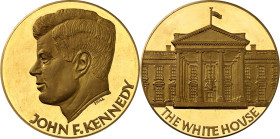 PERSONEN. 
KENNEDY,John F.*1917 +1963 35.Präs.der USA. Goldmedaille o.J. (v. Holl), Kopf n.l./ Weisses Haus Gold 50,5mm 70,07 g 900 fein. . 

St