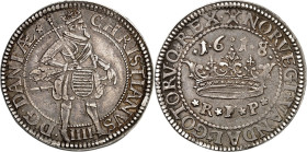 DÄNEMARK. 
KÖNIGREICH. 
Christian IV. 1588-1648. Krone (4&nbsp;Mark) 1618 Mzz. Kleeblatt. König steht in Rüstung m. Zepter n.r.&nbsp;/ Jahr über Kro...