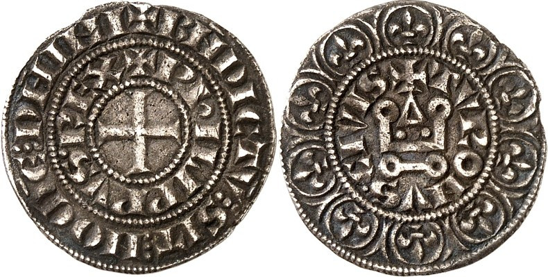 FRANKREICH. 
Philippe IV. le bel 1285-1314. Maille tierce à l'O rond (1/3 Tourn...