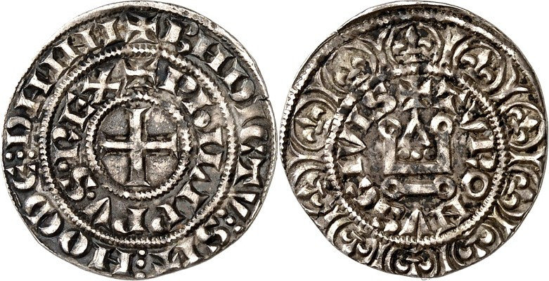 FRANKREICH. 
Philippe IV. le bel 1285-1314. Maille blanche (1/2 Gros tournois )...