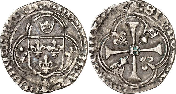 FRANKREICH. 
Charles VIII. 1483-1498. Blanc à la couronne (Douzain) o.J. (1491)...