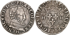 FRANKREICH. 
Henri II. 1547-1559. Demi Teston 1556 M,Toulouse. Geharn. Büste.r. / Gekr. Wappen zw. gekr. H. Dup. 984, Laf./Pr. 822. . 

sensibles P...