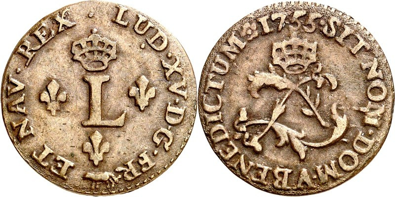 FRANKREICH. 
Louis XV. 1715-1773. Lot:Bi-2 Sols 1755 A (2), 1762 BB(3). Gad. 28...