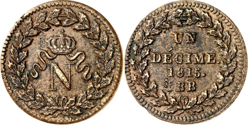 FRANKREICH. 
Belagerung von Strasbourg unter Napoleon I. 1814. Br. Un Décime 18...