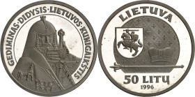 LITAUEN (LITHUANIA). 
Zweite Republik. 
50 Litu 1996 Ag, Gediminas. KM&nbsp; 103. . 

P.P.