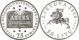 LITAUEN (LITHUANIA). 
Zweite Republik. 
50 Litu 2014 Ag, Universität. KM&nbsp; 2004. 28,28g , 925 fein. 

P.P.