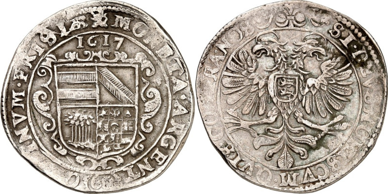 NIEDERLANDE. 
FRIESLAND, Provinz. 
Arendstaler zu 60 Groot 1617 verziertes vie...