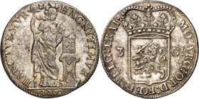 NIEDERLANDE. 
BATAVISCHE REPUBLIK. 
3 Gulden 1795 Utrecht. Schulm.&nbsp; 87, KM&nbsp; 9.1, Delm.&nbsp; 1147, Dv.&nbsp; 1852. . 

vz-
