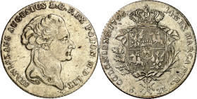 POLEN. 
Königreich. 
Stanislaus August Poniatowski 1744-1795. 3/4&nbsp;Konv.-Taler (6 Zloty) 1794 o.Mzz., o.Mmz. Kopf n.r. / Gekr. Wappen mit Ordens...