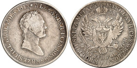 POLEN. 
Unter Russland. 
Alexander I. 1815-1825. 5&nbsp;Zlotych 1833 o.Mzz., Warschau, Mmz. F-H. Kopf Alexander I. n.r. / Gekr. Doppeladler (Design ...