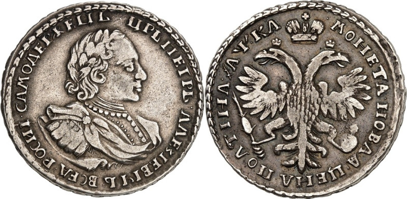 RUSSLAND. 
ZARENREICH. 
Peter I., der Große 1689-1725. Poltina 1/2 Rubel (1721...