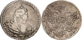 RUSSLAND. 
ZARENREICH. 
Anna 1730-1740. Rubel 1736 C Pb St. Petersburg. Brb. n.r. / Gekr. Doppeladler. Uzd.&nbsp; 735 ff., Dv.&nbsp; 1675. . 

ss-