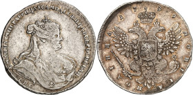 RUSSLAND. 
ZARENREICH. 
Anna 1730-1740. Poltina (1/2 Rubel) 1739 C Pb, St. Petersburg. Drap. Brb. mit Diadem n.r. / Gekr. Doppeladler mit Brustschil...