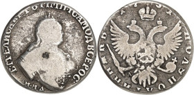 RUSSLAND. 
ZARENREICH. 
Elisabeth 1741-1762. 15 Kopeken ? 1751 MMA Moskau 4,61g Brustb.n.r./ Gekr.m Doppeladler. Das ungewöhnliche Gewicht zw. Polup...
