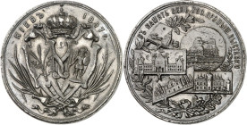RUSSLAND. 
MEDAILLEN. 
Nikolaus II. 1894-1916. Souvenirmedaille 1897 (o. Sign.) a. d. Ackerbau- u. Industrieausstellung in KIEW. Verbundene Stadt- u...