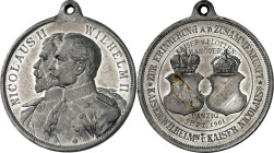 RUSSLAND. 
MEDAILLEN. 
Nikolaus II. 1894-1916. Medaille 1901 (o. Sign.) a.d. Kaiser- u. Flottenmanöver in DANZIG und d. Zusammenkunft beider Kaiser....