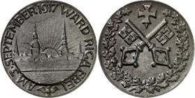RUSSLAND. 
MEDAILLEN. 
Nikolaus II. 1894-1916. LETTLAND (unter d. Zarenherrschaft) Medaille 1917 (o. Sign.) a. d. Befreiung v. Riga, am 3. September...